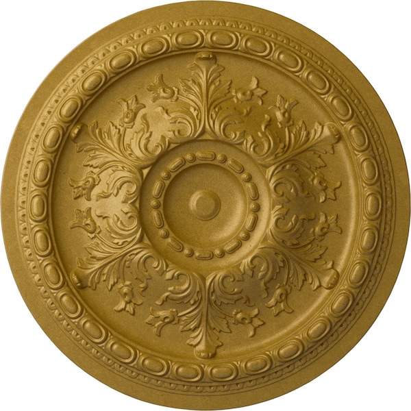 Ekena Millwork Oslo Ceiling Medallion (Fits Canopies up to 7 5/8"), Hand-Painted Pharaohs Gold, 38 3/8"OD x 2 7/8"P CM38OSPGS - main
